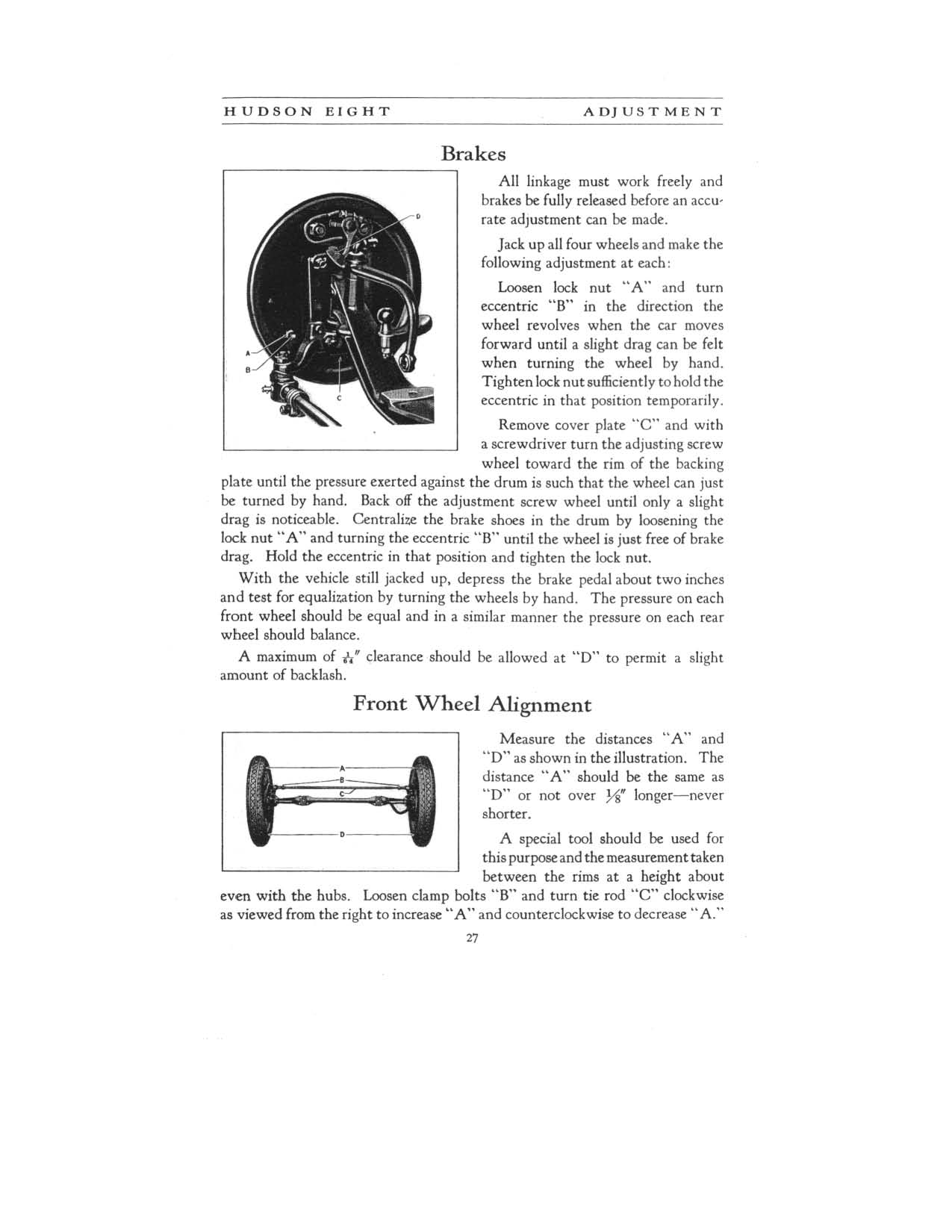 1931 Hudson 8 Instruction Book Page 2